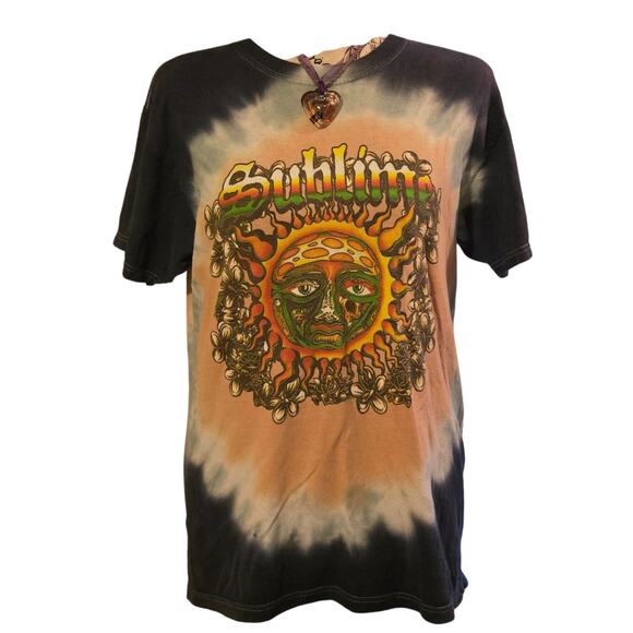 Vintage Sublime Tie-Dye Graphic T-Shirt With Sun Design Y2K - Picture 1 of 6
